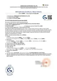 Foton Cummins 8,500cc Mixer Truck Certificate - GCC