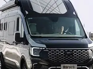 Camper Van Running on Road